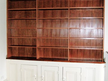 Mahogany Bookshelves with Cupboard Base